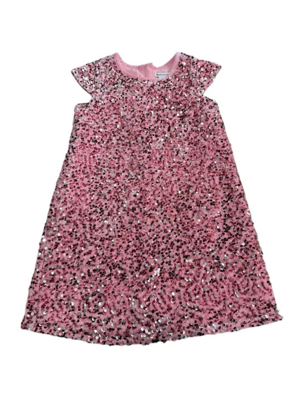 Cupcakes and Cashmere Girls Pink Sequin Velvet Shift Dress |‎ Size 7